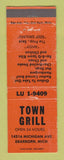 Matchbook Cover - Town Grill Dearborn MI WORN