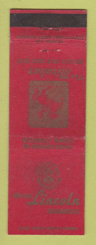 Matchbook Cover - Hotel Lincoln Indianapolis IN Mirabar WEAR