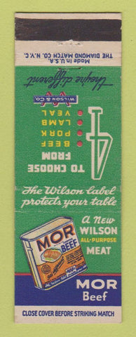 Matchbook Cover - Mor Beef Wilson Meats Food