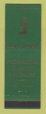 Matchbook Cover - Froehlich's Quality Sausages Detroit MI