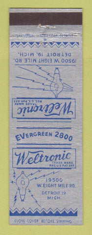 Matchbook Cover - Weltronic Detroit MI weld sequence timers controls