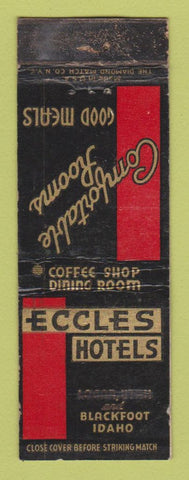 Matchbook Cover - Eccles Hotels Balckfoot ID WORN WRITING