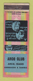 Matchbook Cover - Arco Club Arco ID WEAR