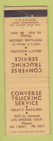Matchbook Cover - Converse Trucking Service Los Angeles CA Portland OR