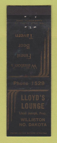 Matchbook Cover - Lloyd's Lounge Williston ND WEAR