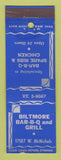 Matchbook Cover - Biltmore BBQ And Grill Detroit MI