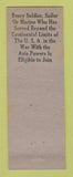 Matchbook Cover - VFW William Byron Hagerstown MD