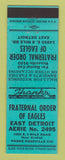Matchbook Cover - Eagles Club East Detroit MI