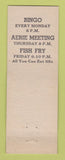 Matchbook Cover - Eagles Club East Detroit MI