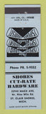 Matchbook Cover - Shores Cut Rate Hardware St Clair Shores MI