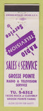 Matchbook Cover - Grosse Pointe Radio TV Farms MI