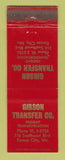 Matchbook Cover - Gibson Transfer Trucking Kansas City MO WORN