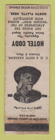 Matchbook Cover - Hotel Cody North Platte NE WORN