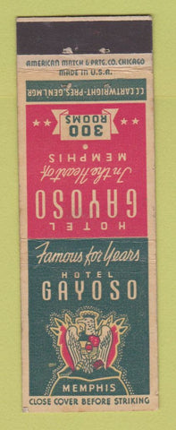 Matchbook Cover - Hotel Gayoso Memphis TN