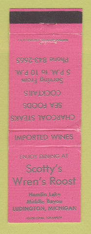 Matchbook Cover - Scotty's Wren's Roost Ludington MI