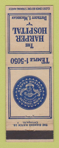 Matchbook Cover - Harper Hospital Detroit MI