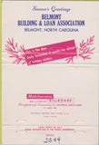 Matchbook Cover - Belmont Building  and  Loan Belmont NC 40 Strike