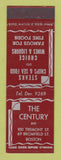 Matchbook Cover - The Century Restaurant Boston MA