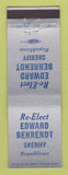 Matchbook Cover - Edward Behrendt Sheriff Wayne County MI Detroit