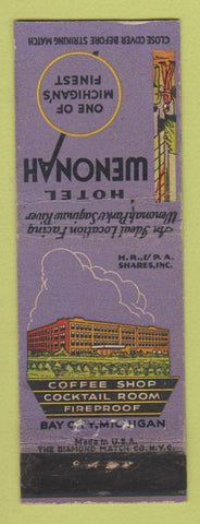 Matchbook Cover - Hotel Wenonah Bay City MI WEAR