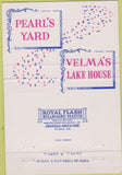 Matchbook Cover - Pearl's Yard Velma's Lake House 40 Strike