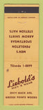 Matchbook Cover - Liebold's Men's Clothes Grosse Pointe Woods MI WEAR