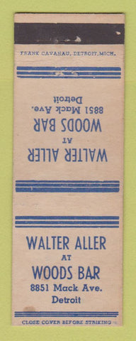 Matchbook Cover - Walter Aller Woods Bar Detroit MI