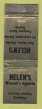 Matchbook Cover - Helen's Women's Clothes Pompano Beach FL WEAR