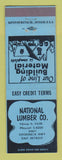 Matchbook Cover - National Lumber East Detroit MI