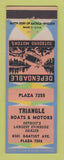 Matchbook Cover - Triangle Boats Motors Detroit MI