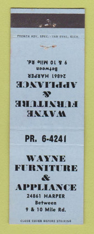 Matchbook Cover - Wayne Furniture Appliances Detroit MI