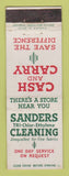 Matchbook Cover - Sanders Cleaning  Detroit MI WEAR