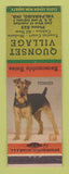 Matchbook Cover - Quonset Village Tourist Court Cabins Valparaiso IN Terrier