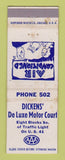 Matchbook Cover - Dickens' De Luxe Motor Court WEAR