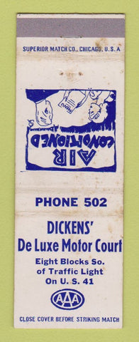 Matchbook Cover - Dickens' De Luxe Motor Court WEAR