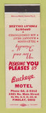 Matchbook Cover - Buckeye Motel Findlay OH