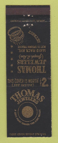 Matchbook Cover - Thomas Jewelers Jewelry Detroit MI