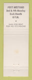 Matchbook Cover - VFW Neil Reid Post Roseville MI