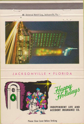 Matchbook Cover - Independent Insurance Jacksonville FL 40 Strike