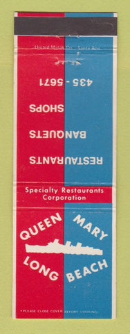 Matchbook Cover - Queen Mary Long Beach CA restaurants