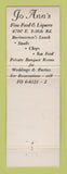 Matchbook Cover - Jo Ann's Detroit MI restaurant WEAR