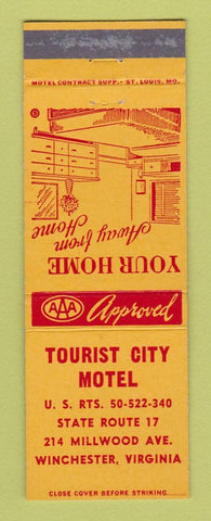 Matchbook Cover - Tourist City Motel Winchester VA