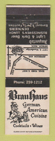 Matchbook Cover - Brau Haus German Restaurant Detroit MI