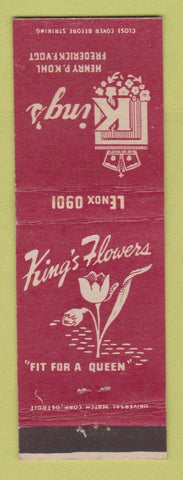 Matchbook Cover - King's Flowers Detroit MI
