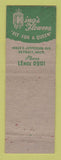 Matchbook Cover - King's Flowers Detroit MI