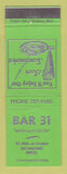 Matchbook Cover - Bar 31 Richmond MI