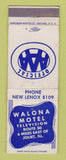 Matchbook Cover - Walona Motel Joliet IL