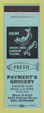 Matchbook Cover - Payment's Grocery Sault Ste Marie MI