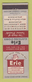 Matchbook Cover - Erie Clothing Stores Chicago IL