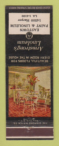 Matchbook Cover - Amstrong's Linoleum Detroit MI Eastown Paint Lumber